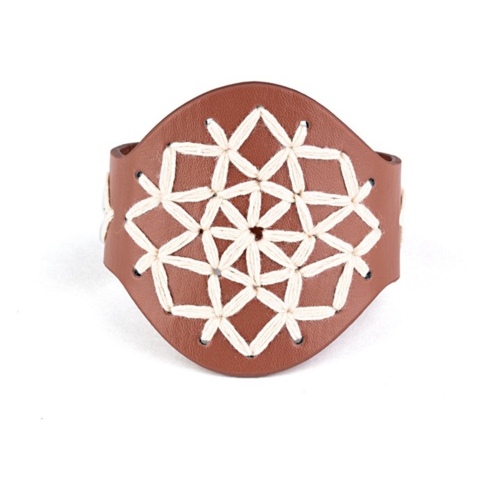 4 for $20 🤎 Cross-Stitch Brown Leather Bracelet